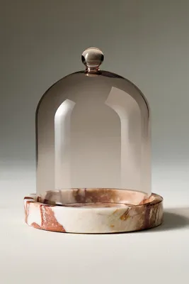 Poured New York Glass Cloche with Stone Base product
