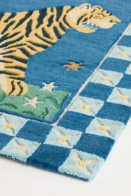Tiger Hand-Tufted Wool Rug - Blue product