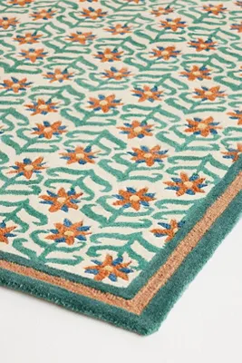 Tufted Floral Rug - Green, Wool product