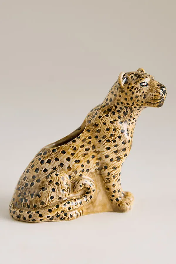 Leopard Bud Vase - Stoneware by Anthropologie, alternate view