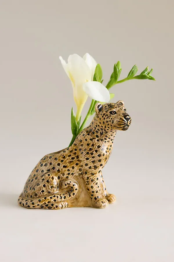 Leopard Bud Vase - Stoneware by Anthropologie