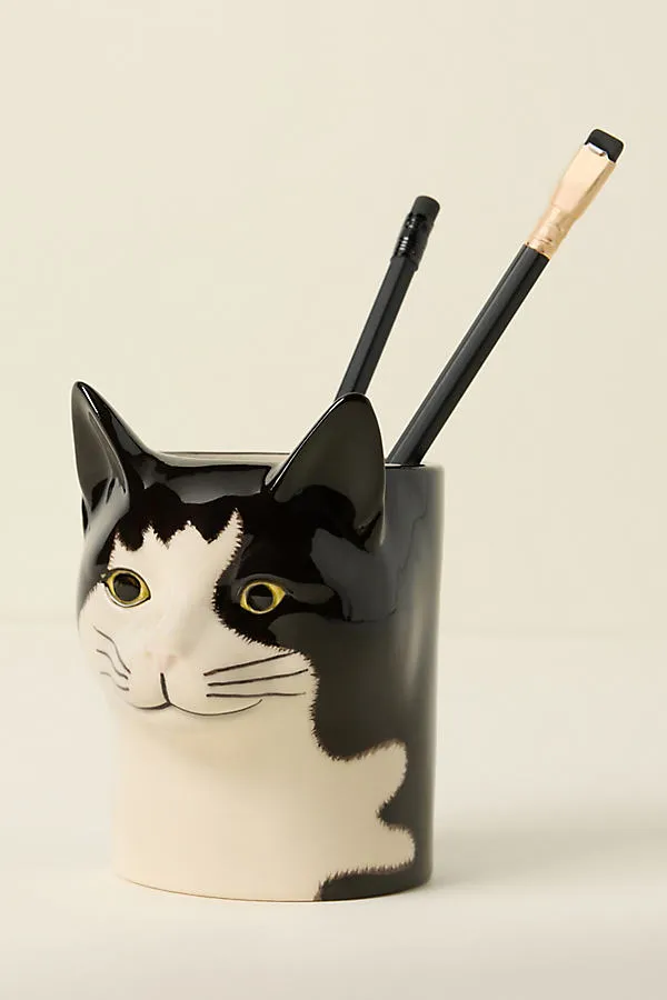 Quail Ceramics Animal Pencil Pot - White, Stoneware product