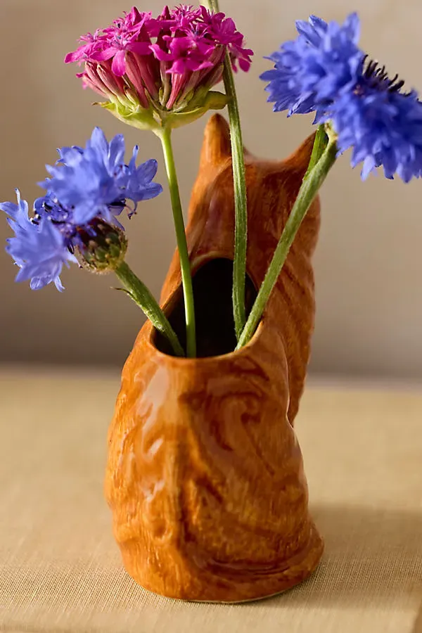 Quail Ceramics Cat Bud Vase - Orange alternate view