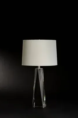 Angelica Crystal Table Lamp - Clear, Linen product