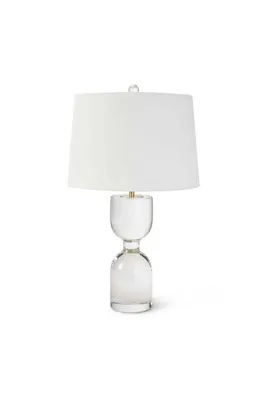 Joan Hourglass Crystal Table Lamp - Linen alternate view
