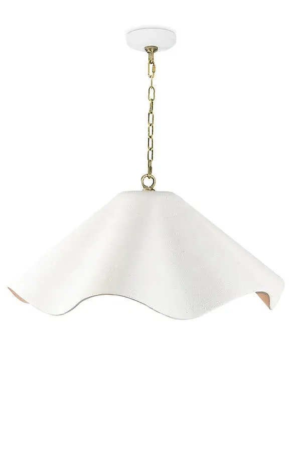 Marisol Ruffle Large Pendant Light - White, Metal product