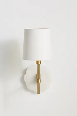 Mia Swing-Arm Sconce Wall Light - Gold, Linen product