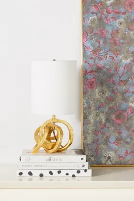Mini Knot Table Lamp - Gold, Linen product