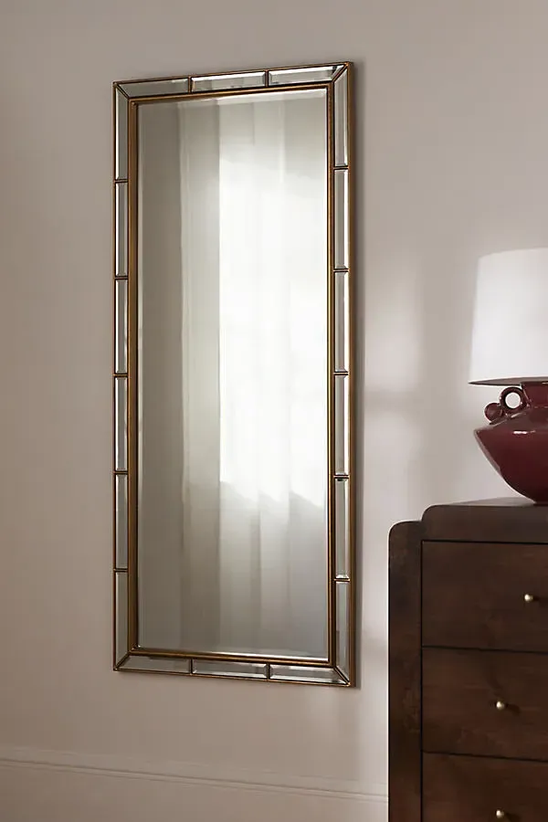 Plaza Medium Rectangular Beveled Mirror - Gold product