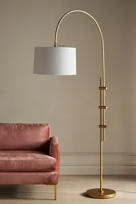 Regina Andrew Overarching Floor Lamp - Gold, Linen alternate view