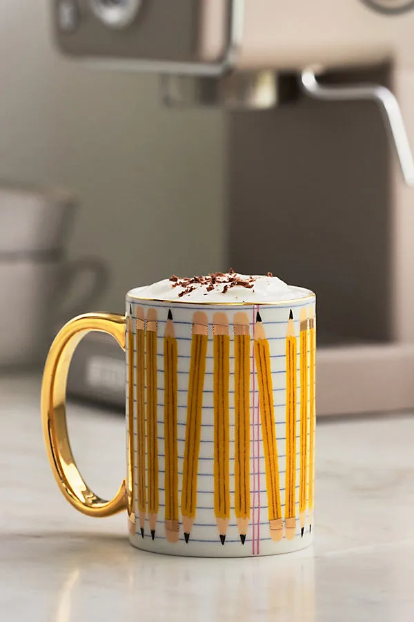 Rifle Paper Co. Porcelain Pencil Mug - Yellow product