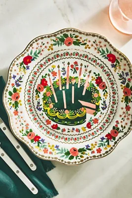 Rifle Paper Co. Stoneware Celebration Plate - Gold by Anthropologie, alternate view