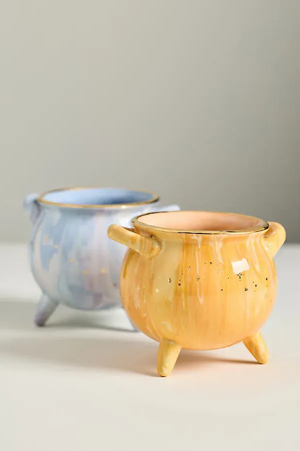 Ceramic Cauldron Decorative Object - Blue by Anthropologie