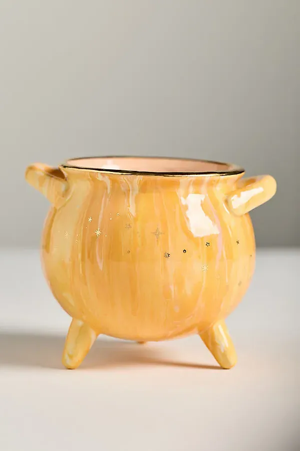 Ceramic Cauldron Decorative Object - Orange by Anthropologie