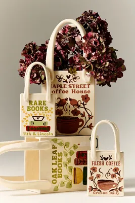 Flower Market Tote Bud Vase - Green, Ceramic by Anthropologie, image 2