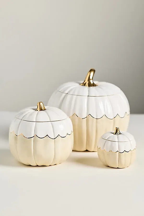 Ruby Clay Large Scalloped Pumpkin Vessel - Beige, Ceramic by Anthropologie