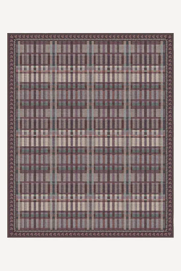 Adrienne Plaid Tufted Rug - Red, Polyester by Anthropologie