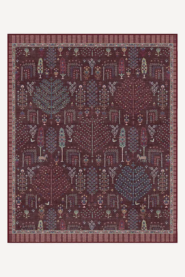 Dorian Scenic Tufted Rug - Red, Polyester by Anthropologie