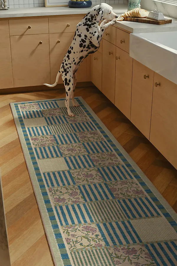 Wendel Patchwork Washable Rug 2x3 - Blue, Polyester product