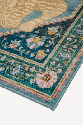 Wildcat Persian Border Tigris Rug - Blue, Polyester product