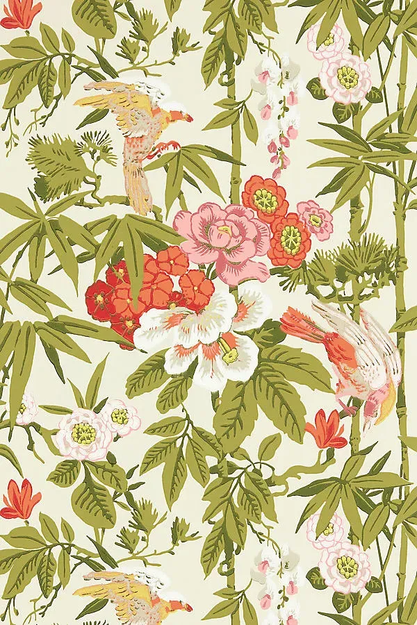 Bamboo & Birds Wallpaper - Pink product