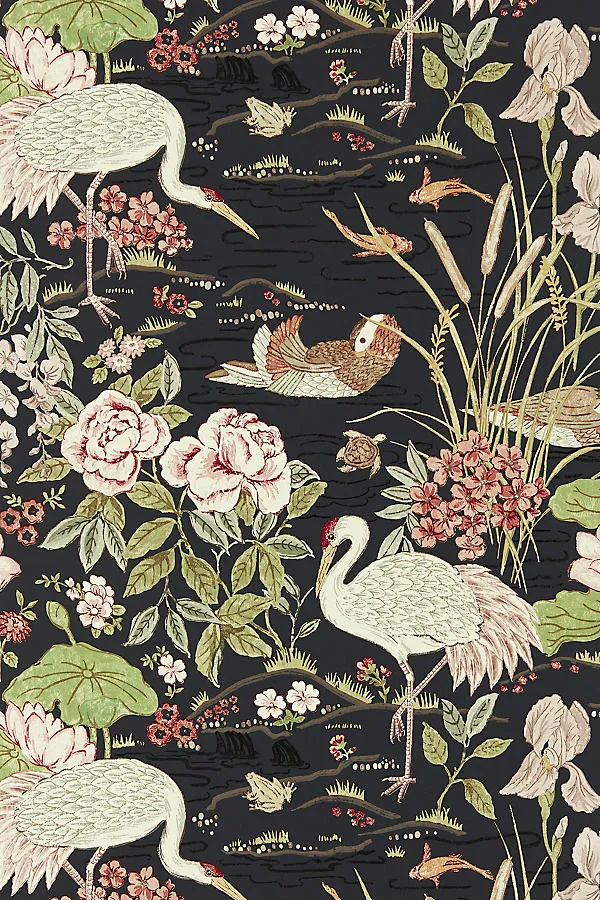 Crane & Frog Wallpaper - Black product