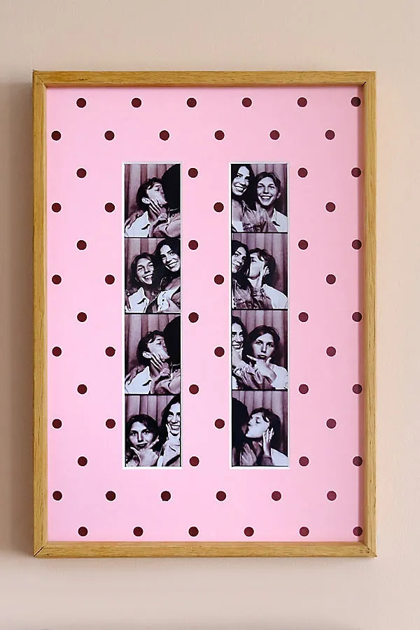 Polka Dot Photobooth Twin Strip Photo Mount - Pink product