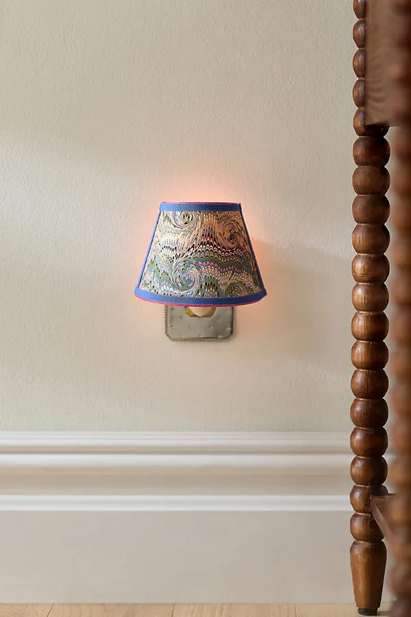 Marbled Paper Shade Night Light - Blue by Anthropologie