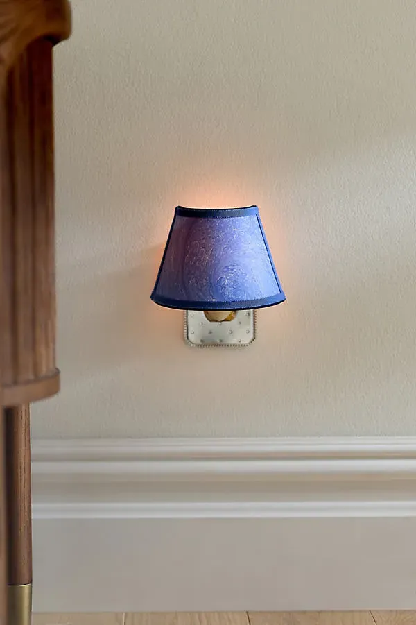 Marbled Paper Shade Night Light - Blue by Anthropologie