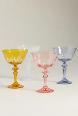 Rialto Glass Coupes Set of 2 - Pink by Anthropologie, image 2