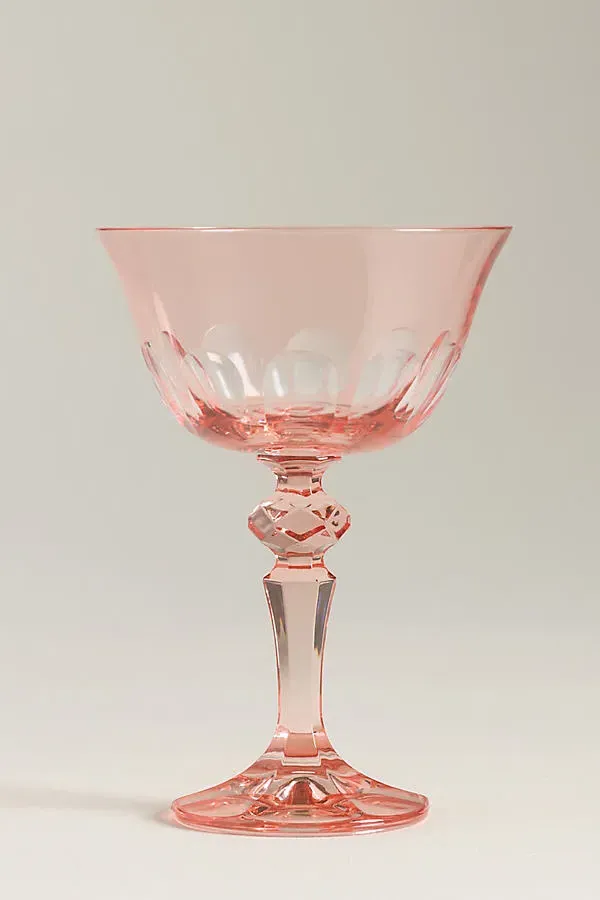 Rialto Glass Coupes Set of 2 - Pink by Anthropologie