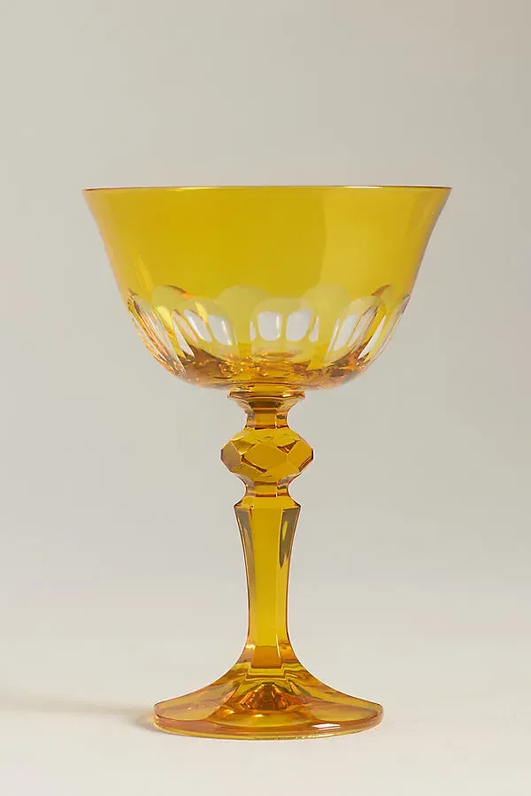 Rialto Glass Coupes Set of 2 - Yellow by Anthropologie