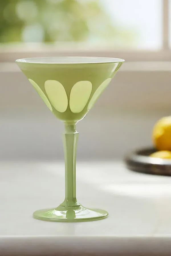 Rialto Martini Glasses Set of 2 - Green by Anthropologie