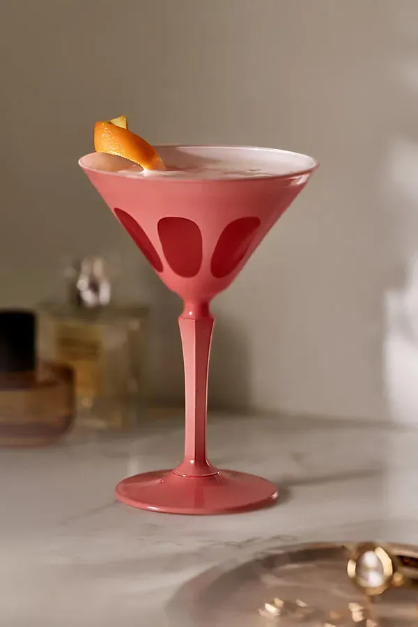 Rialto Martini Glasses Set of 2 - Pink by Anthropologie