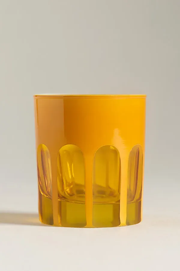 Rialto Old Fashioned Glass Set of 2 - Yellow by Anthropologie