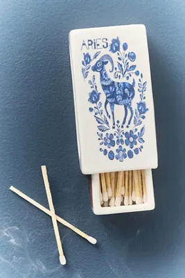 Zodiac Ceramic Matchbox by Anthropologie, alternate view