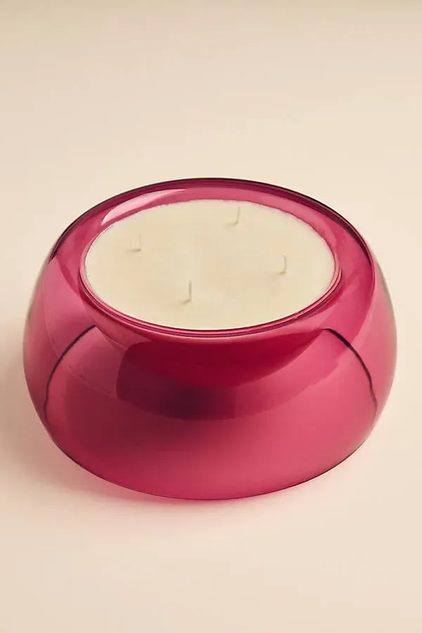 Slow Burn Glass Small Floral Jasmine Glass Candle - Pink product