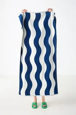 Cotton Woven Stripe Beach Towel - Blue by Anthropologie, alternate view