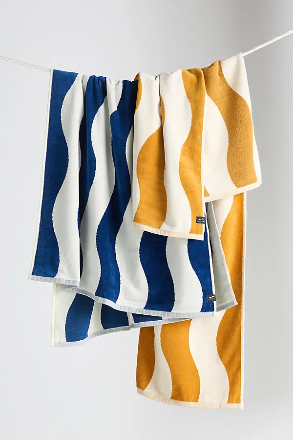 Cotton Woven Stripe Beach Towel - Blue by Anthropologie