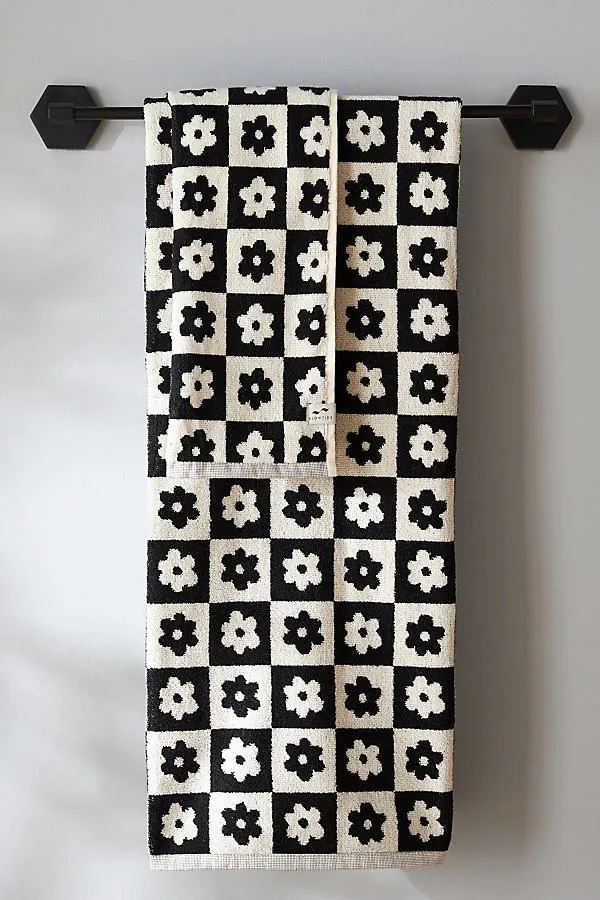 Gigi Bath Towel Collection - Black, Cotton by Anthropologie
