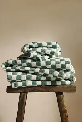 Mate Bath Towel Collection - Green, Cotton by Anthropologie, alternate view