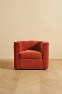 Adriana Curved Chair - Orange, Velvet product