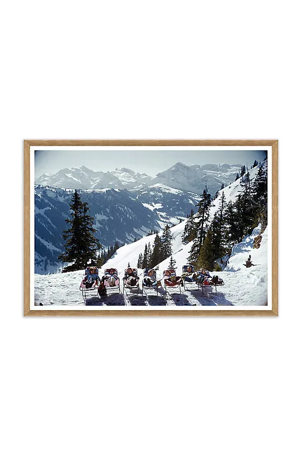 Slim Aarons Lounging in Gstaad Wall Art - White by Anthropologie