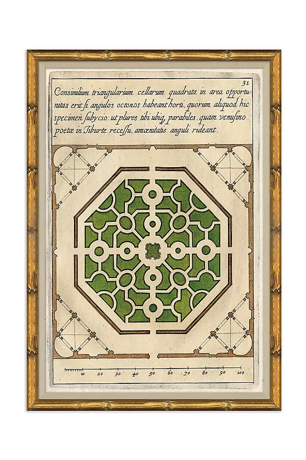 Soicher Marin Antique Garden Plans Wall Art - Green product