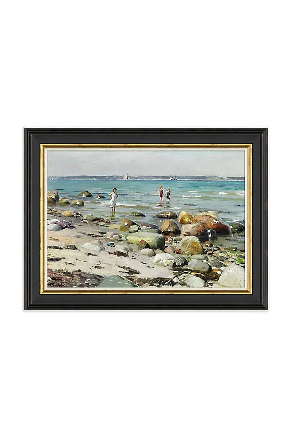 Young Woman at the Beach Wall Art - Blue by Anthropologie