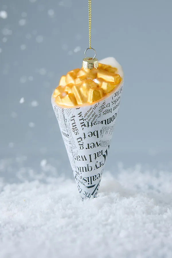 Glass Cone of Chips Ornament by Anthropologie