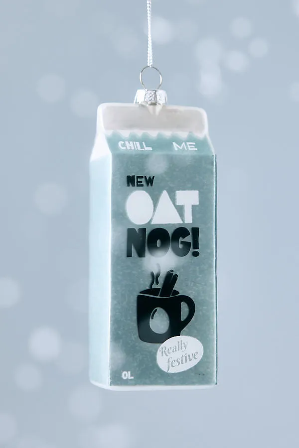 Glass Oat Nog Ornament - Blue by Anthropologie