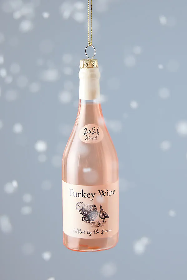 Glass Turkey Wine Ornament by Anthropologie