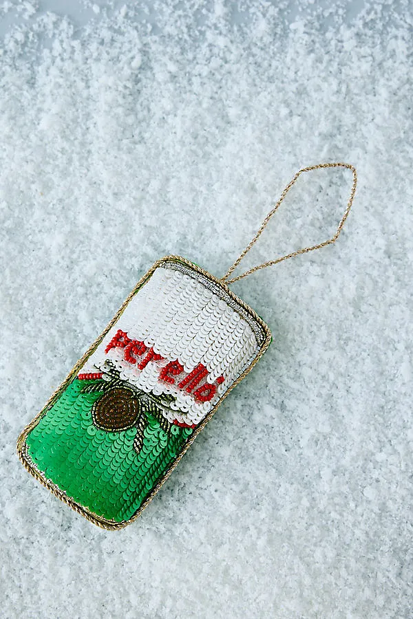 Perelló Can Sequin Ornament - Green, Polyester by Anthropologie