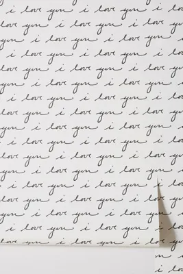 Wallshoppe I Love You Text Wallpaper - Black product